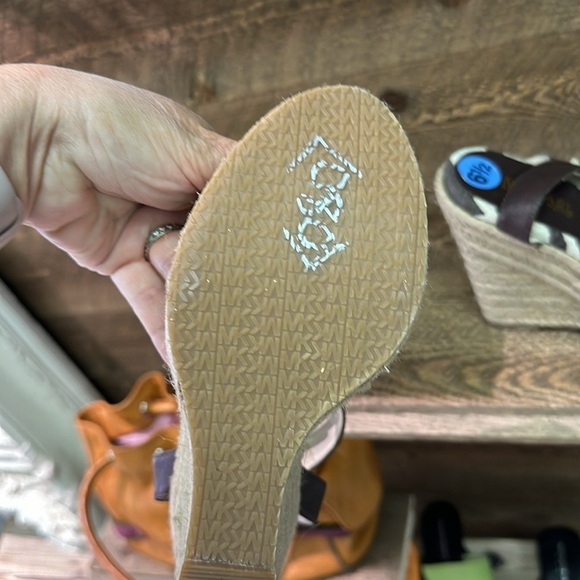 Michael Kors Womens Espadrilles Heel Brown Textile Zebra Buckle Ultra Hi… - Picture 6 of 7